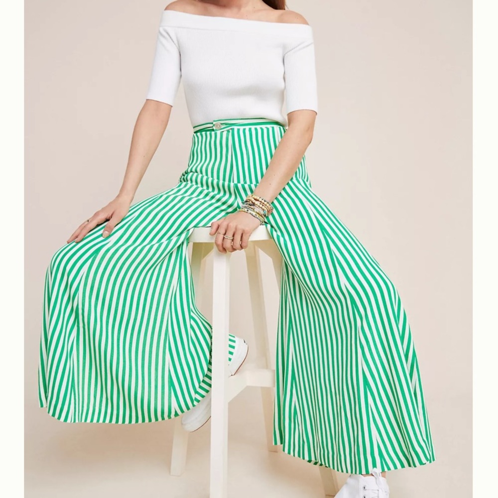 Anthropologie Mackenzie Striped Wide Leg Pants NWT